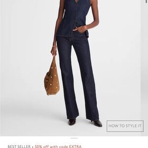 NWT Madewell Bootcut Women's Dark Blue Denim Jeans